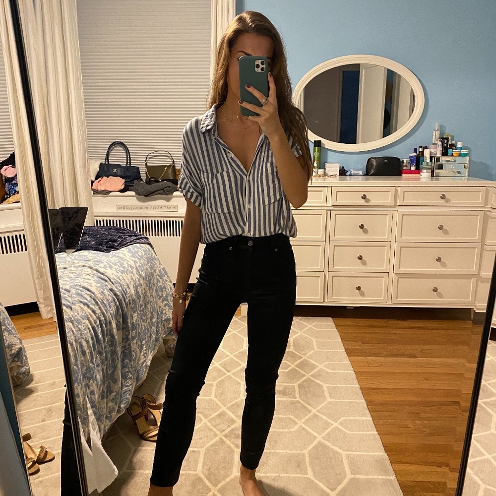 Over Sized Stripe Button Down Tee - image 1